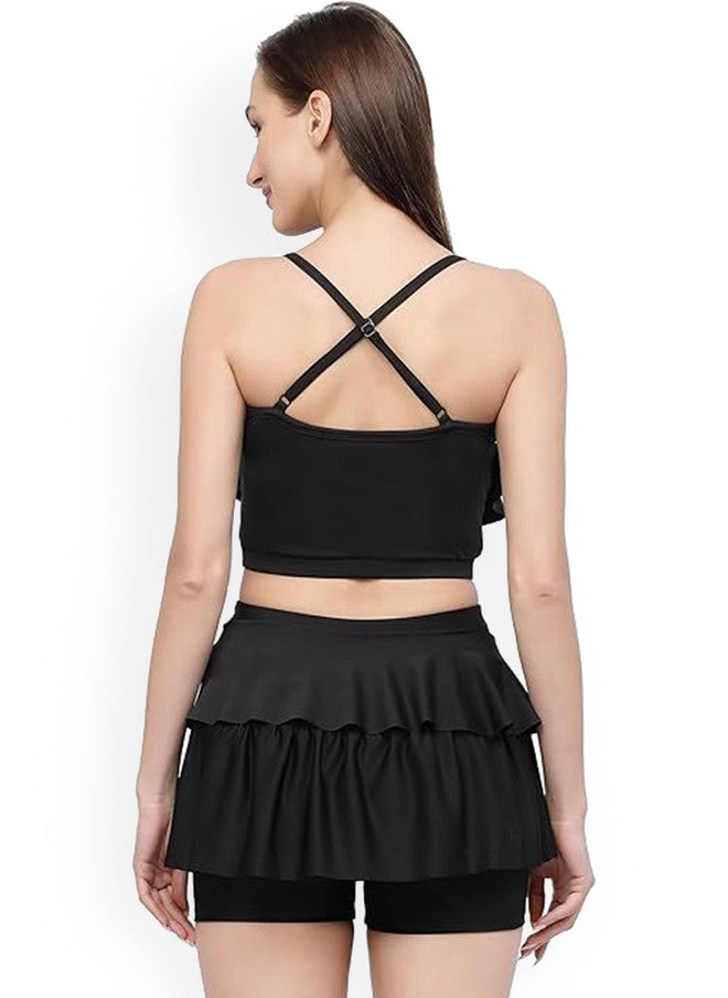 CUKOO Women Padded Ruffle Detail Two Piece Swim Set - Image 4